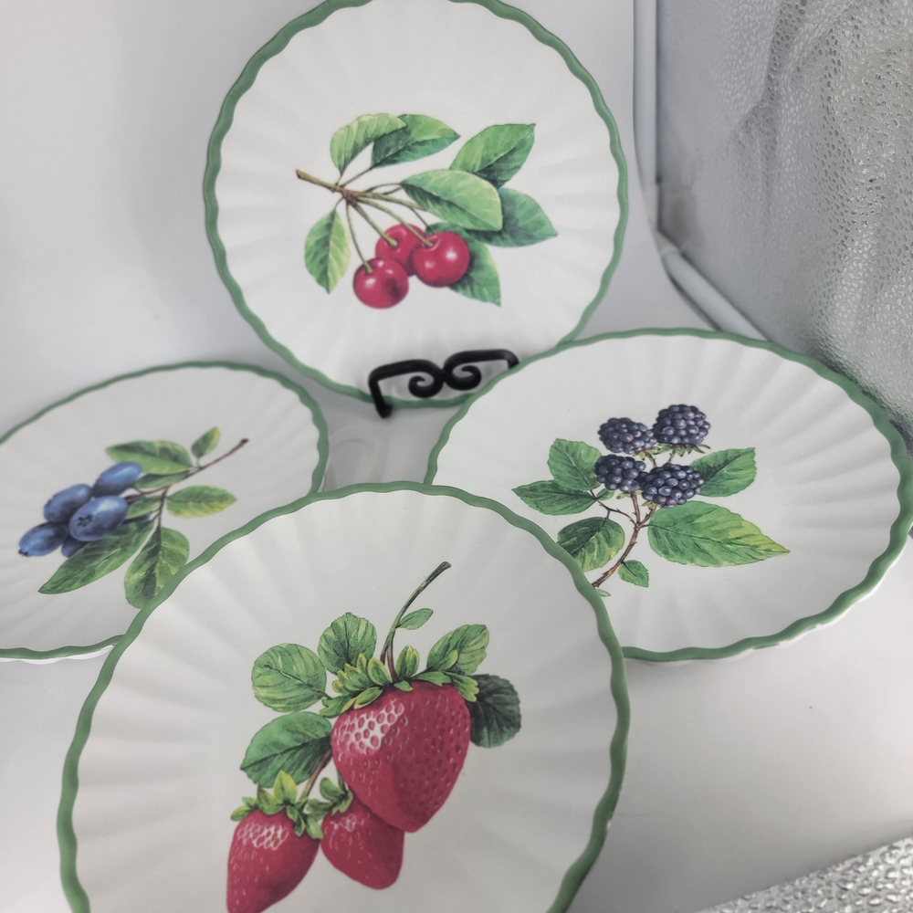 The‎ Farmhouse by Rachel Ashwell Set of 8 Melamine 8" Scalloped Salad Plates NEW - Picture 3 of 10
